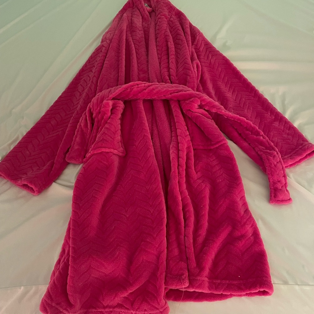 Hot pink bathrobe